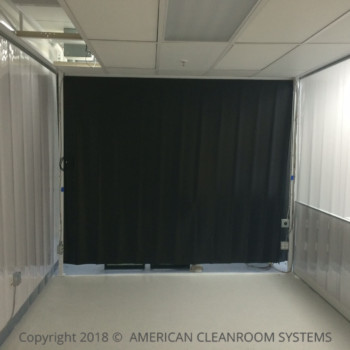 class 1000 softwall cleanroom, two sided clear vinyl cleanroom wall, one side black vinyl cleanroom walls
