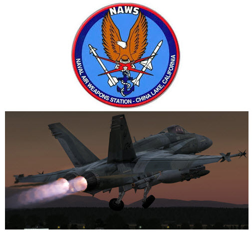 china lake naval aircraft with NAWS logo