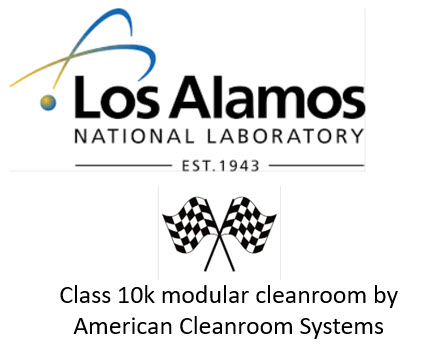 LANL logo with ACS modular cleanroom title
