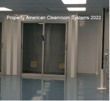 glass cleanroom sliding door”