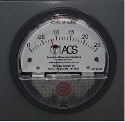 analog cleanroom air pressure gauge, magnehelic