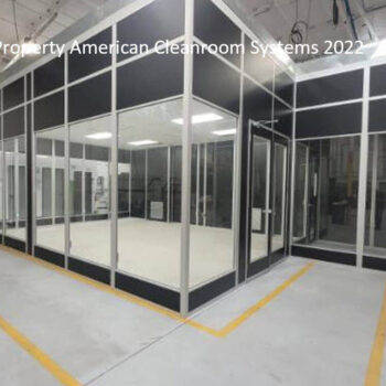 modular cleanroom complete, black exterior, cleanroom gown room