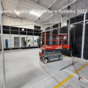 modular cleanroom install step 2, black modular cleanroom walls