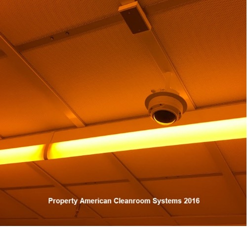 class 100 cleanroom, teardrop cleanroom lights, amber filters