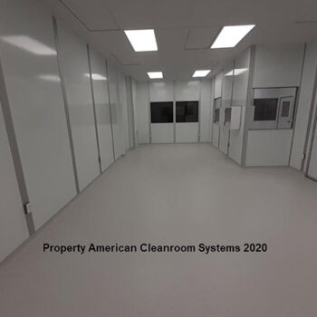 ISO-6 cleanroom interior, 2 pass thru's, amber tinted windows