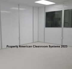 modular cleanroom interior, white cleanroom walls, vinyl floor