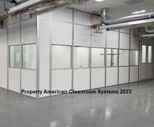 white modular engineering lab, controlled environment, windows