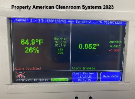 cleanroom digital monitoring system, lcd display