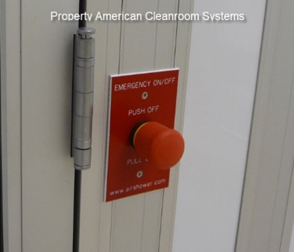 door interlock red emergency release button, cleanroom
