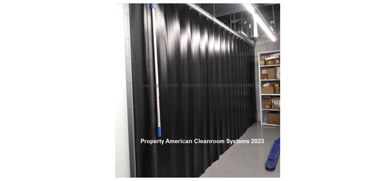 black laser cleanroom blackout curtains