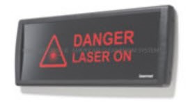 RED LED sign, laser on text