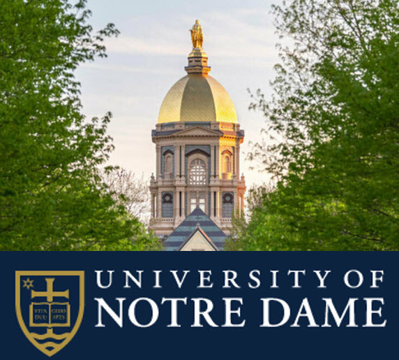 University of notre dame logo and picture of school