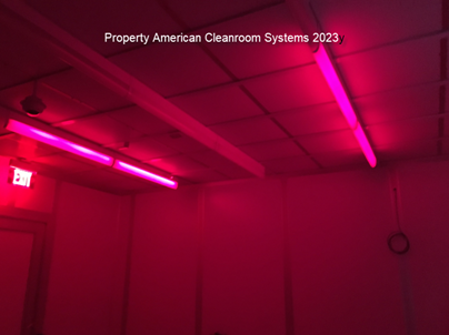 red cleanroom lighting, class 100 laser cleanroom