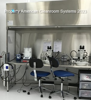 cleanroom bench, stainless steel, microscope