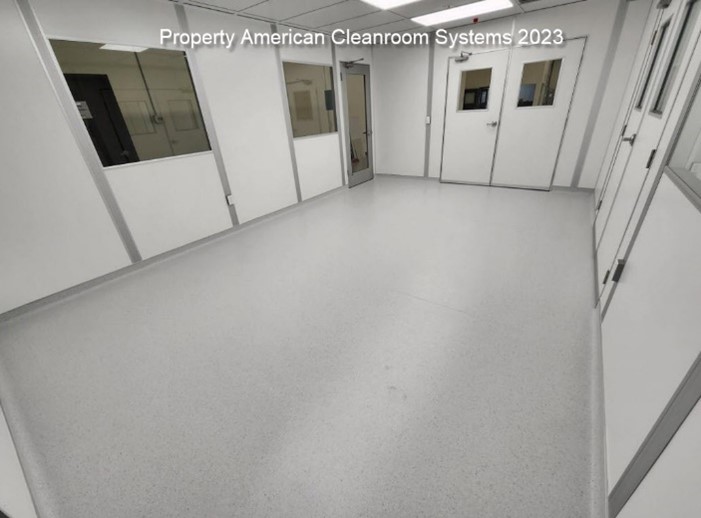 heat welded vinyl flooring, cleanroom interior, ISO7 cleanroom