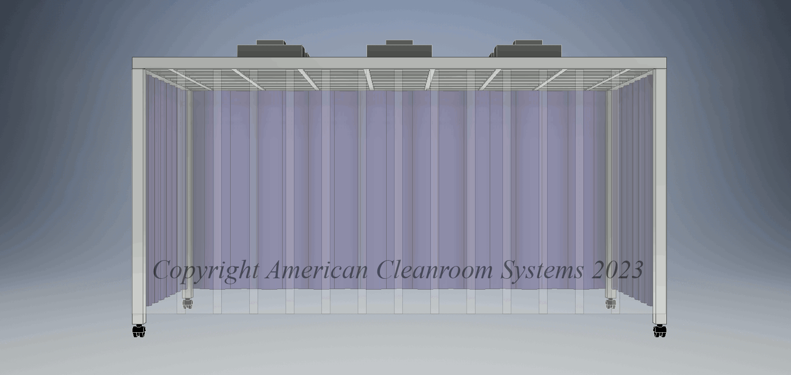 softwall air flow diagram, HEPA fan filter units drawing air from outside cleanroom