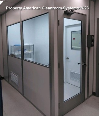 cleanroom gown room, gown room modular walls, standard construction cleanroom, ISO-6 cleanroom
