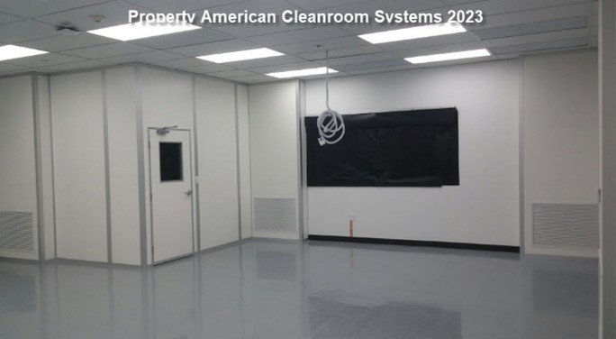 ISO-7 cleanroom, laser cleanroom, hybrid walls, gown room, cleanroom return air wall