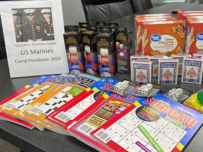 christmas gift backpacks from american cleanrooms to us marine corps