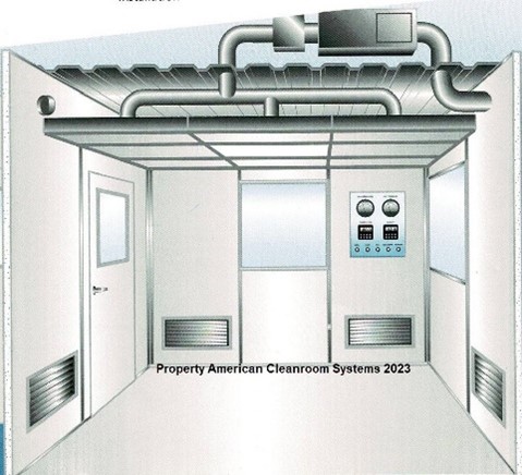 1980’s cleanroom with custom air handler and HEPA ducted ceiling modules