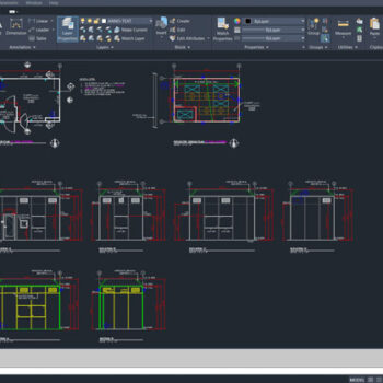 AUTOCAD screen, cleanroom design, black screen