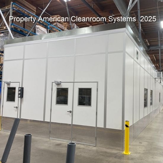 "cleanroom" "diamond plate kick guard" "cleanroom double doors" "white cleanroom walls"